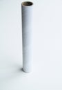 White paper, carboard tube in isolated white background