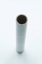 White paper, carboard tube in isolated white background