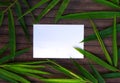 White paper card in bamboo leaf. Royalty Free Stock Photo