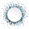 White Paper Circle Blue Gray Paragraphs Royalty Free Stock Photo