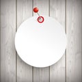 White Paper Circle Sticker Pin Wood