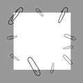 White paper on clips. Vector of a sheet on paper clips. Royalty Free Stock Photo