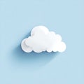 White paper cloud floating on a light blue background. AI Generative Royalty Free Stock Photo