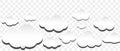 White paper cloud. Set of clouds with shadow on transparent background. Royalty Free Stock Photo
