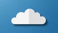 White paper cloud shape with smooth edges on a textured blue background Royalty Free Stock Photo