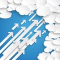 White Paper Clouds With Arrows Blue Sky Royalty Free Stock Photo