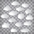 white paper clouds on a chequered background Royalty Free Stock Photo