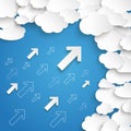 White Paper Clouds Small Arrows Blue Sky Royalty Free Stock Photo