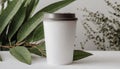 White paper coffee cup mockup template for cafes