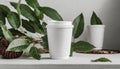 White paper coffee cup mockup template for cafes