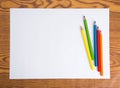 White paper and color pencil Royalty Free Stock Photo