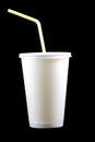 White paper cup with tube