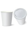 White Paper Cups on white