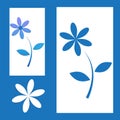 White Paper Cutout Flower on blue background