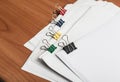 Paper document template with metal clips Royalty Free Stock Photo