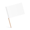 White paper flag with a wooden stick.