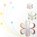 White Paper Flower on Colorful background Royalty Free Stock Photo