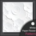 White Paper Flower Pattern - Vector Royalty Free Stock Photo