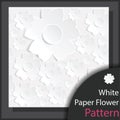 White Paper Flower Pattern - Vector Royalty Free Stock Photo