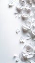 White Paper Flowers Arrangement, Delicate Floral Background with Copy Space Royalty Free Stock Photo