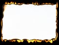 White Paper Frame with Fiery Orange Edges Royalty Free Stock Photo