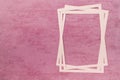 White paper frame on vintage pink texture background Royalty Free Stock Photo