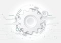 White paper gear abstract background for technology concept