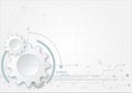 White paper gear abstract background for technology theme concepts