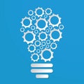 White paper gear light bulb. vector.