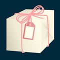 White paper gift boxwith pink bow Royalty Free Stock Photo