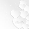 White paper hearts background vector design illustration Royalty Free Stock Photo