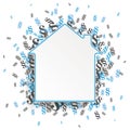 White Paper House Blue Gray Paragraphs Royalty Free Stock Photo