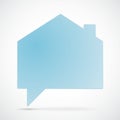 White Paper House Building Shape Speech Bubble Royalty Free Stock Photo