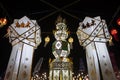 White Paper lanterns in Front View in Loi Krathong Festival at Phayao Thailand Royalty Free Stock Photo