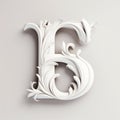 Abstract 3d White Carved Textured Letter E Royalty Free Stock Photo