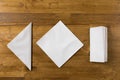 White paper napkin on wooden background Royalty Free Stock Photo