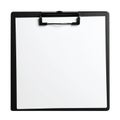White paper note with binder clip isolated on transparent background Royalty Free Stock Photo