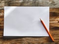 White paper and pencil. By generative Ai Royalty Free Stock Photo