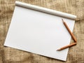 White paper and pencil. By generative Ai Royalty Free Stock Photo
