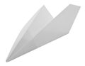 White paper plane isolated on white background Royalty Free Stock Photo