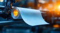 White paper roll in a manufacturing process, soft focus background Royalty Free Stock Photo