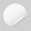 White paper round sticker banners on transparent background Royalty Free Stock Photo