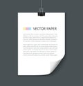 White paper sheet with curled corner Royalty Free Stock Photo