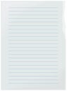 White A4 paper sheet isolated with line stitches. Notebook mockup, with place for your text