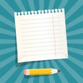 White Paper Sheet with Pencil Royalty Free Stock Photo