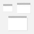 White paper sheet with spiral - blank horizontal calendar A4 A5 A6