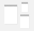 White paper sheet with spiral - blank vertical calendar  A4  A5  A6 Royalty Free Stock Photo