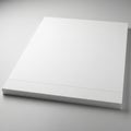 Of white paper sheets is neatly arranged on a flat light gray Royalty Free Stock Photo