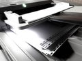 White paper sheets on the printer Royalty Free Stock Photo