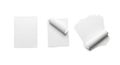 White paper sheets in three different stacks isolated on a transparent background blank Royalty Free Stock Photo